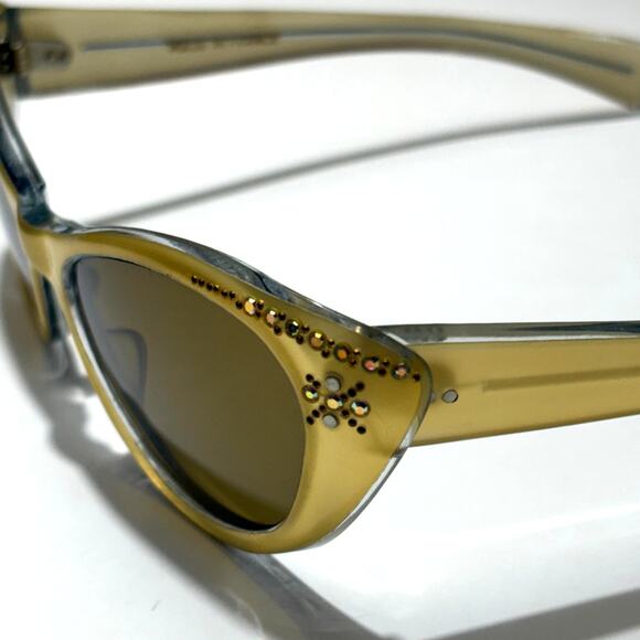 Vintage 50s 60s CAT EYE Gold Rhinestones EMBELLISHED Made in FRANCE Sunglasses main image 7